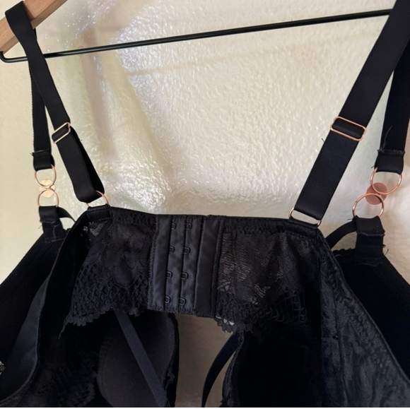 ❄️❄️ NWOT ASOS CURVE 48DDD Figleaves Curvy Black Amore Padded Midi Balcony Bra - Picture 7 of 7